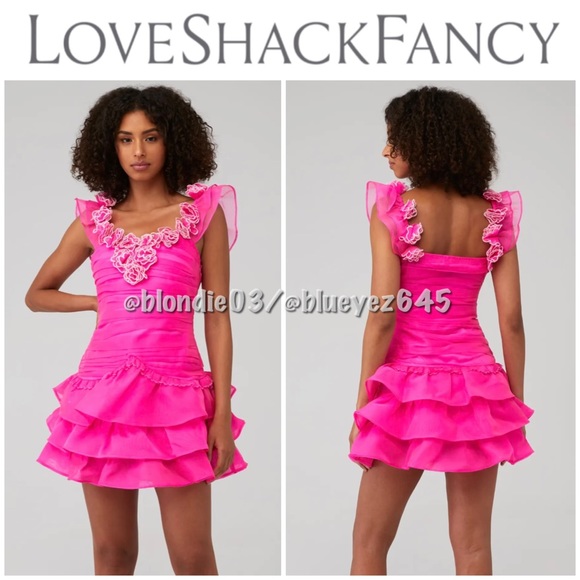 LoveShackFancy “Chaya” dress in flirty fuchsia 2 - Picture 1 of 5